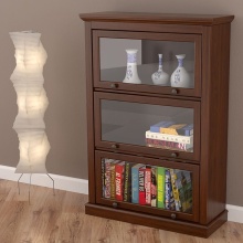 Деревянный 5 -уровневой книжный шкаф со стеклом