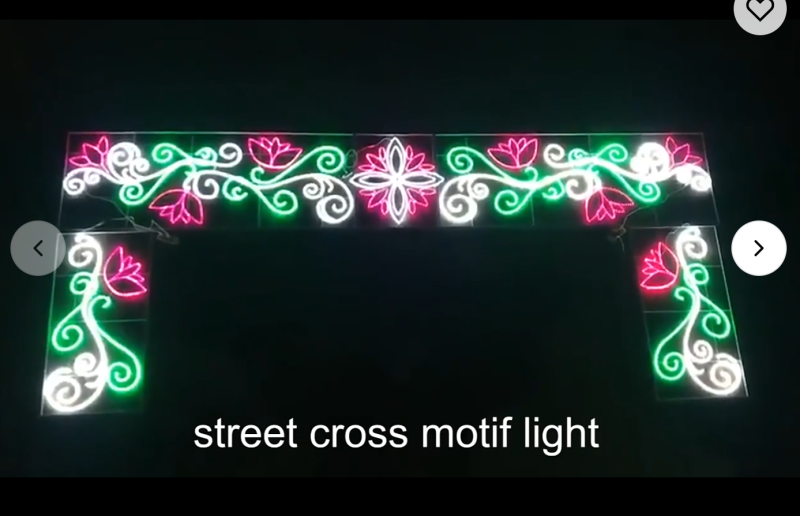 2D Customized Pattern Across Street Lights Outdoor Christmas Decoration Illuminated Street Decor