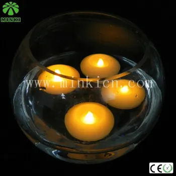 2014 Minki Stock Sale Water Activated LED Candles 7.0cm(Dia) *4.5c(H) For Dinner Decoration