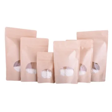 Oem kraft coffee pouches with windows