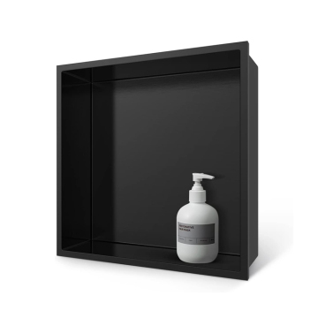 Mondway Stainless Steel Shower Niche - Matte Black Recessed Storage Solution for Bathroom, 12 x 12 Inches - No Tiling Required