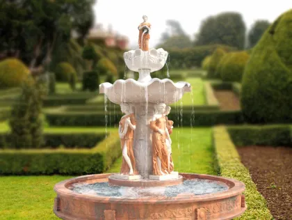 Hot Selling Stone Carving Marble Four Season Ladies Big Water Fountain