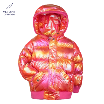 YuFan ODM Custom Children's Winter Warm Down Parka Jackets with Hoodies for Girls