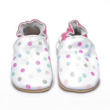 Красочные печатные детские мягкие кожаные тапочки обувь