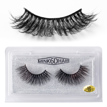 Glue Free 20mm Mink Eyelashes Waterproof 6D Matte Black with Box
