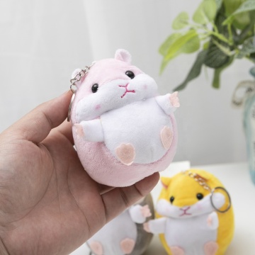 Wholesale Stuffed Kawaii Hamster Soft Toy Keychains - Small Mini Keyrings