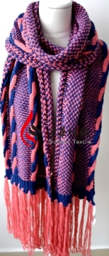Acrylic Knitted Shawl (12-BR201712-6)