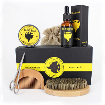 Bulk Private Label Organic Hair Oil Softener Beard Comb Trimmer Set for Men