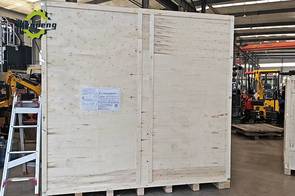 تسليم حفارة مجنزرة صغيرة EX15 1.5TON - عبوة خشبية EX15 1.5TON Mini Crawler Excavator Delivery- wooden case packaging