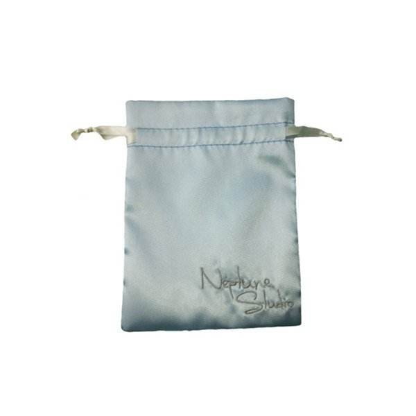 Satin Bag Pouch Silver