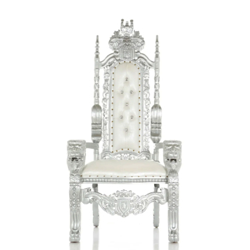 Luxury Wedding Hall: Silver Frame Lion Head Royal Crown King Throne Chairs for Rental