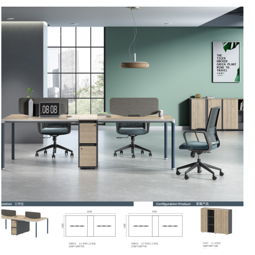 Mobilier de bureau de haute qualité Poste de travail 4 personnes