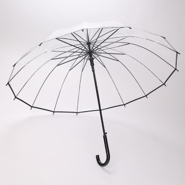 23-Rib Strong Adult Transparent Umbrella for Outdoor Events