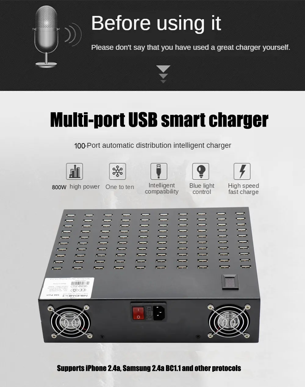 100 Port USB charger