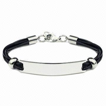 Leather Bracelet, Available in Color and Styles, Customized Designs are Accepted