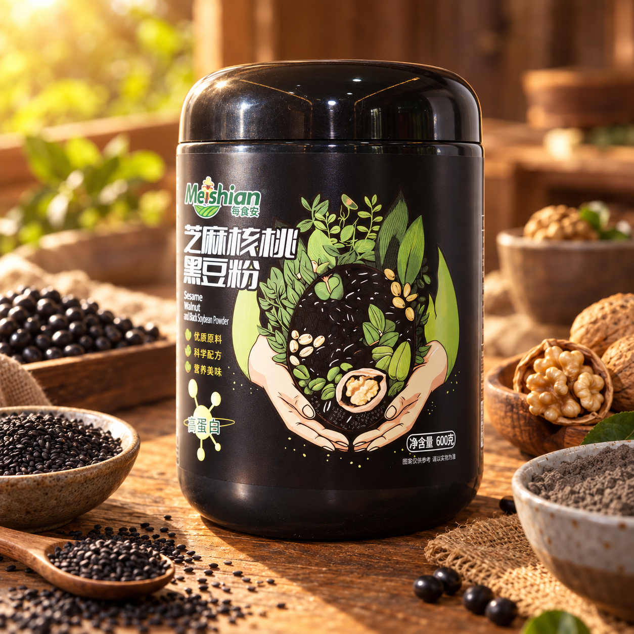 Sesame Walnut Black Bean Powder 600g 2