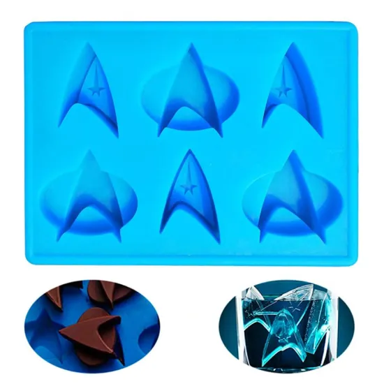 Silicone Freezer Candy Form Cube Trays Cool Novelty Mini Starfleet Ice Mold for Party