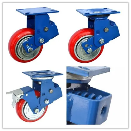 caster wheel for trolley,125mm swivel galvanized caster wheel,double brake caster
