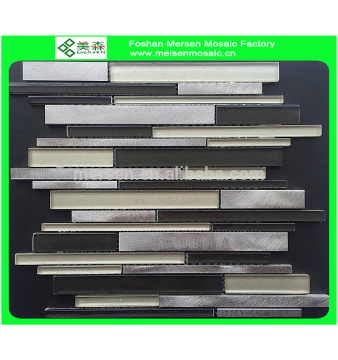 Strip Interlocking Aluminum Mosaic And Glass Tile Kitchen Mosaic Tile CK104