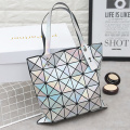 Fashion diamond ladies handbags women tote bags reusable shopping bags with logo geometric bag