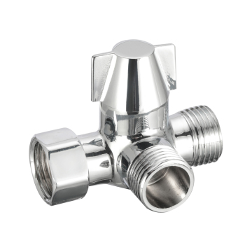 Leelongs Chromed Three-Way 1/2 Size Brass Water Diverter