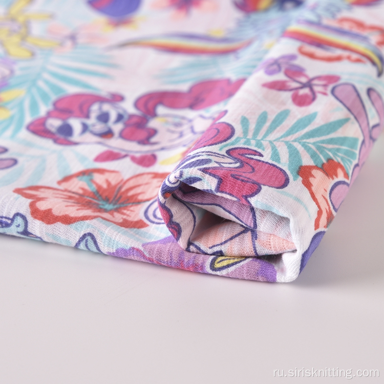 CVC Single Jersey Fabric Custom Printing Флисовая ткань