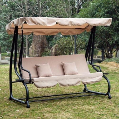 Luxury Swing Chair With Waterproof Canopy Cushion