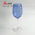 White wine glass with Spray color&Etching glass cup