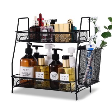 Messo in bagno e camera da letto: scaffale e cestino per organizzatore da bancone da cucina piccola cucina
