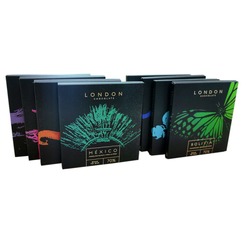 Luxury black color chocolate packaging folding card box