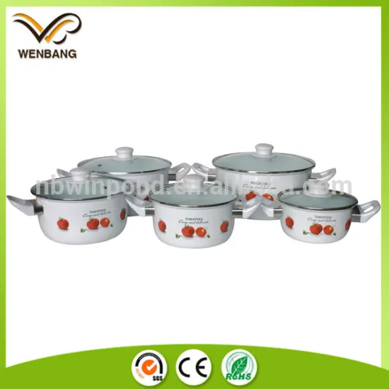 porcelain enamel casseroles cookware sets with glass lid