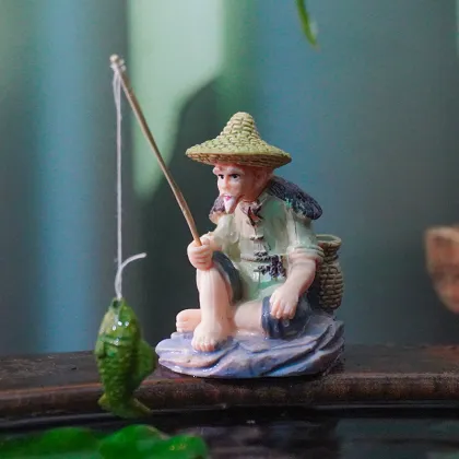 Wholesale Aquarium Decorations: PVC Fisherman Figures for Fish Tanks