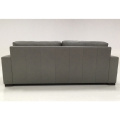 Double solid color leather sofa