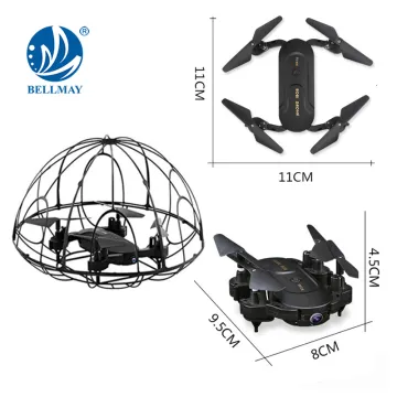 RC Drone with 0.3M Camera Foldable Quadcopter Toy Mini Helicopter with Ball Propeller