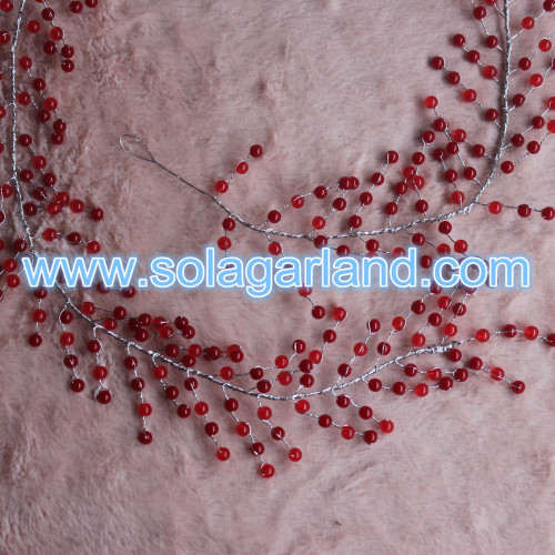 Red Crystal Beaded Branch For Wedding Decoration