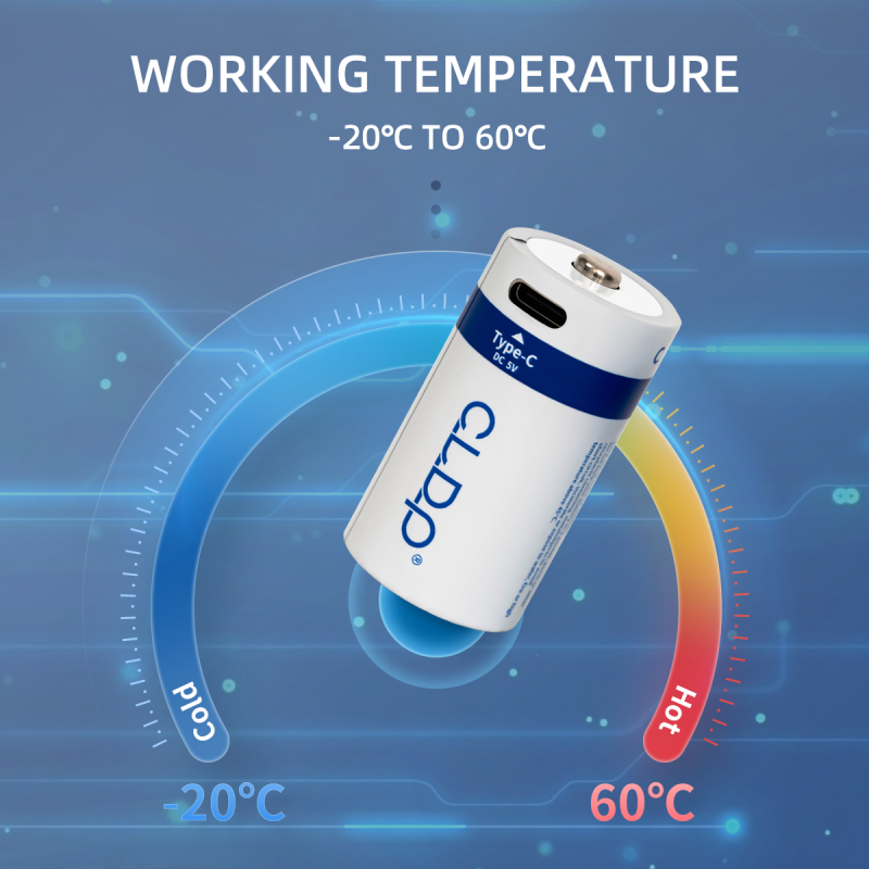 1.5V Lithium USB rechargeable C battery