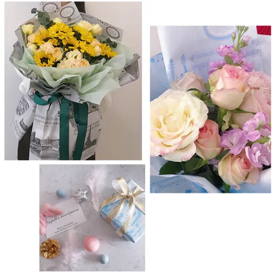 unique rose flower wrapping paper