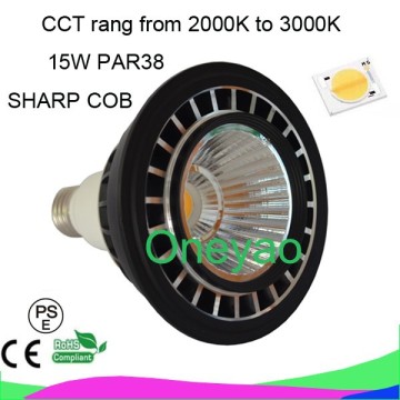 CCT rang from 2000K to 3000K RA94 E27 15W LED CCT adjustable PAR38