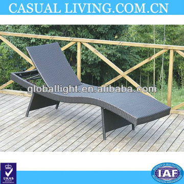Outdoor Brown Wicker Chaise Lounge Chair