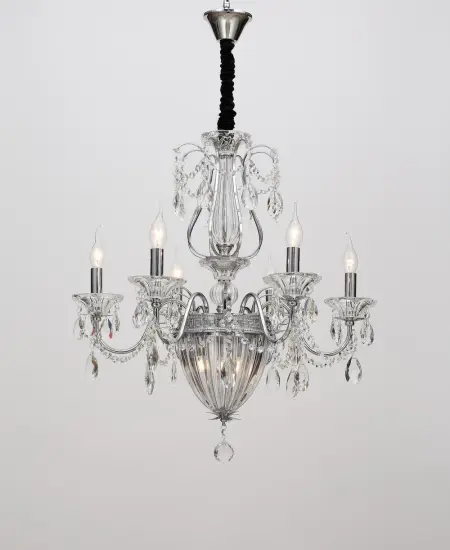 Modern Living Room Elegant Crystal Iron Chandelier