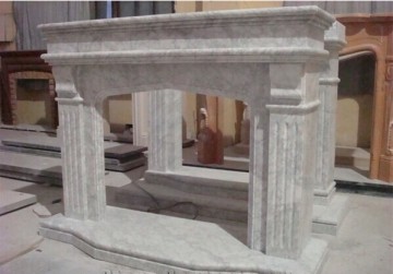 Indoor White Marble Fireplace Mantel for Sale