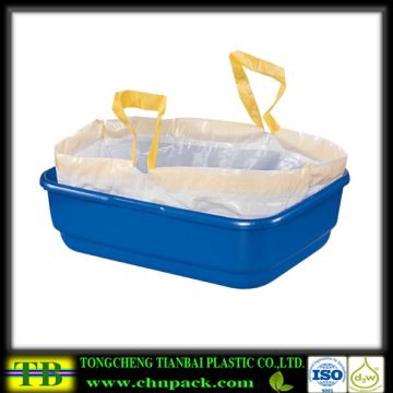 plastic drawstring elastic cat litter liners