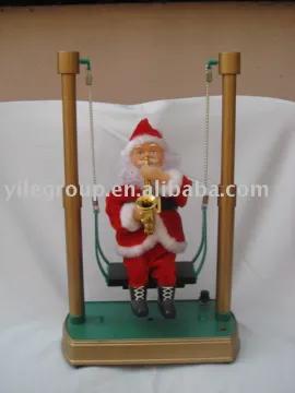 12&quot;santa swinging on the stage /santa toys/santa claus