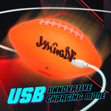 Tamaño 3/6/7/9 Mejor LED LED recargable USB que brilla en el fútbol americano oscuro