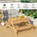 Table de pique-nique extérieure de construction en bois pour patio
