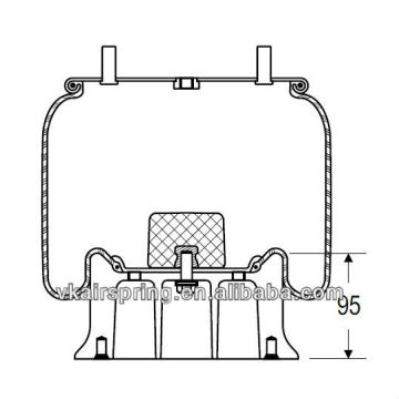 DAYTON 352-9200 gas-filled air bellow 1R14-038 rubber air suspension system/ truck spare parts alloy piston