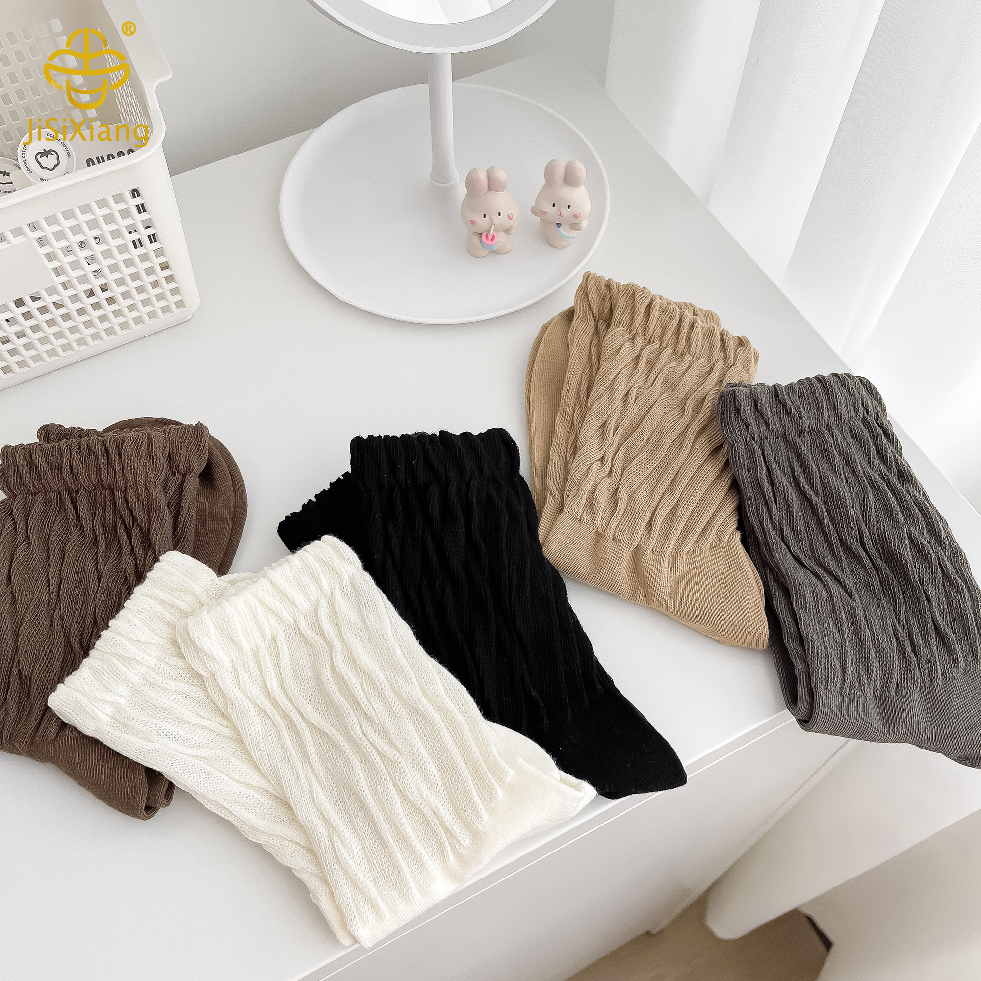 Korean version of Maillard coffee color pile pile socks