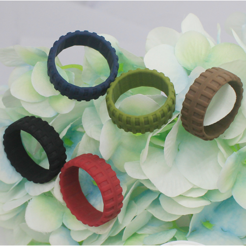 Silicone Rings Tire Tread Design Rubber Wedding Bands