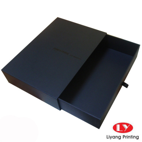 Top Grade Black Paper Packaging Drawer Box