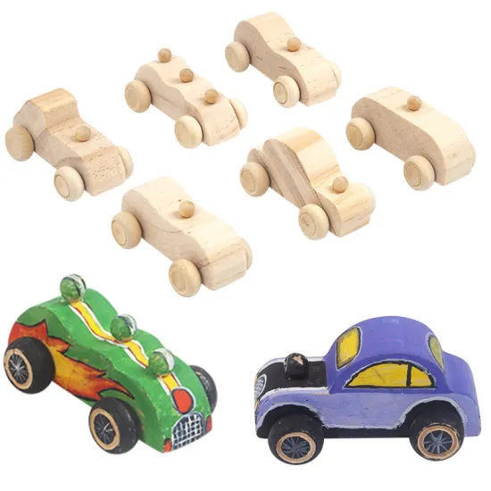 Wholesale Custom Kids' Educational DIY Wood Car Craft Kits for Drawing and Painting